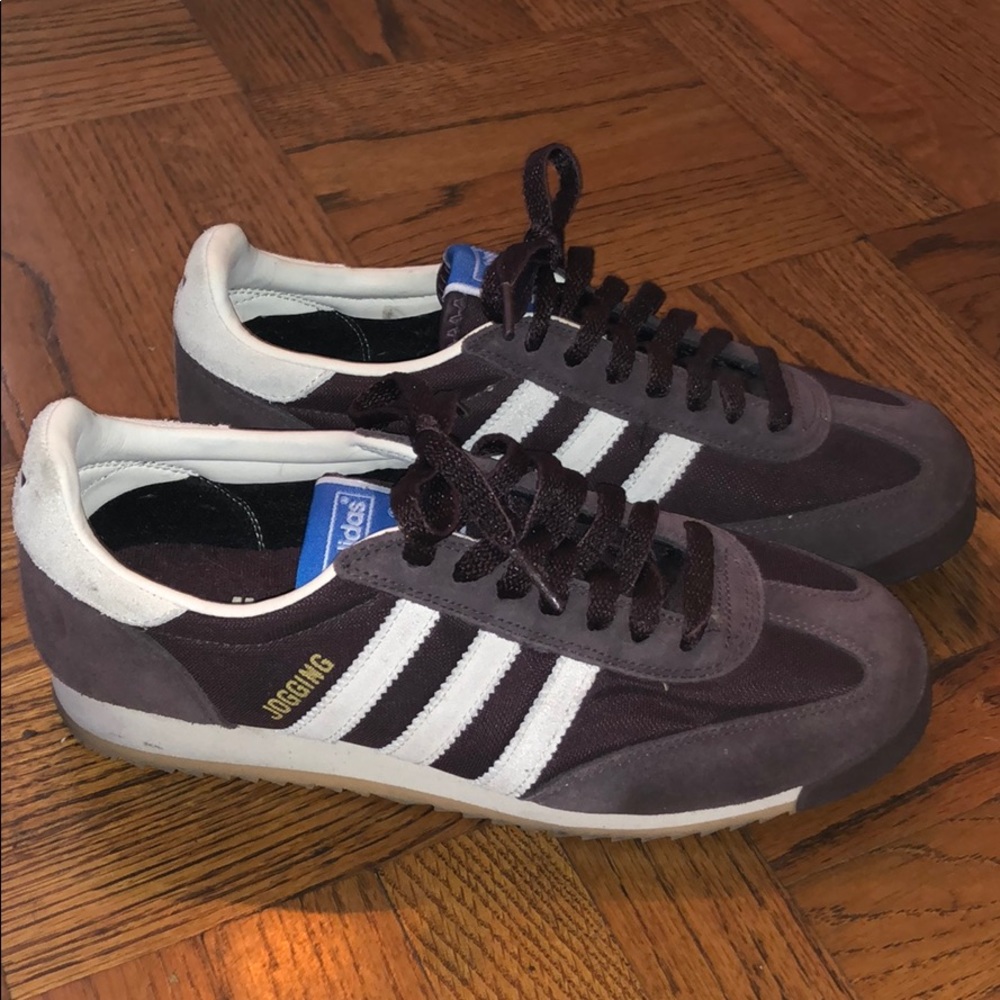 Adidas retro joggers brown/tan suede. NWOT M 7.5